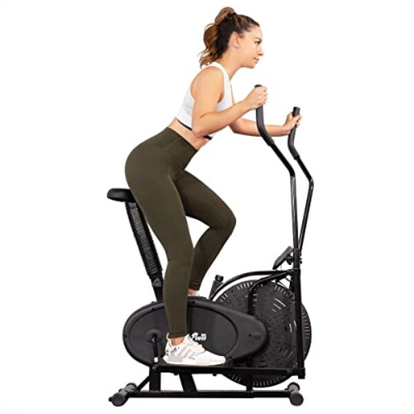 XtremepowerUS Exercise Bike Stationary Fan Elliptical Workout Machine Black