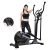 Elliptical Machine for Home Use with 3PC Crank, Low Impact Eliptical Exercise Machine with LCD Monitor and Pulse Sensor, Elliptical Trainer Machine Portable Elliptical Cardio Training Machine